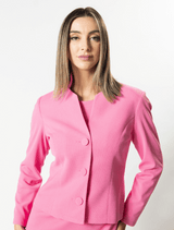 Madison Standing Collar Button Jacket - Pink