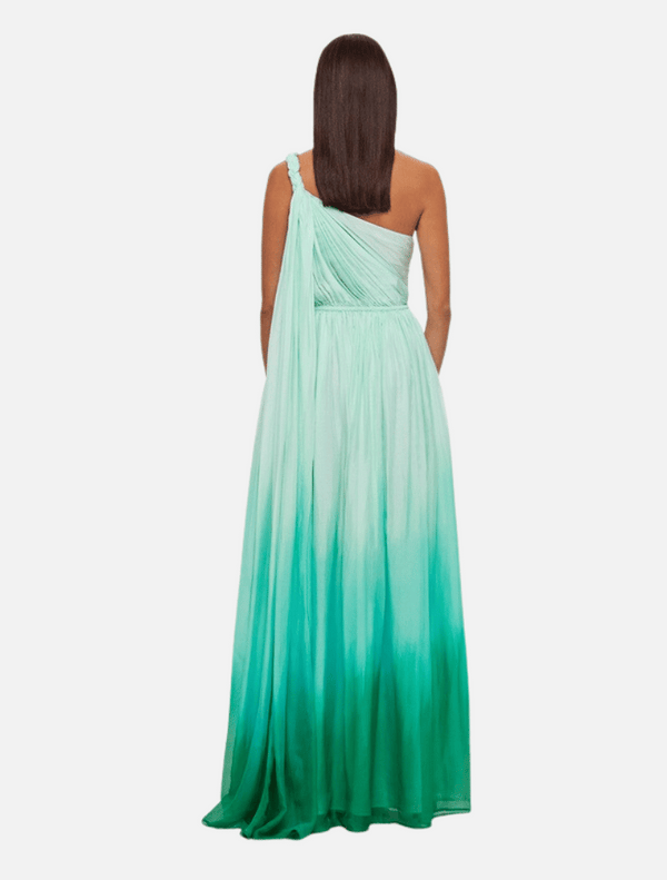 Adriana One Shoulder Maxi Dress - Ombre Turquoise