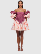 Eloise Puff Sleeve Mini Dress - Orient Print
