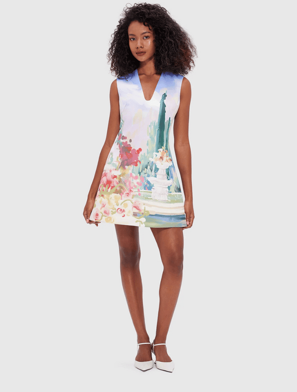 Briana V Neck Mini Dress - Jardin Print