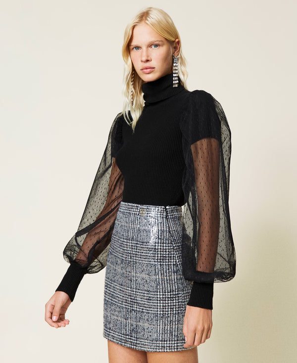 Twinset - Full sequin Glen Plaid skirt