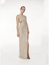 Kenzi Gown - Taupe/Silver