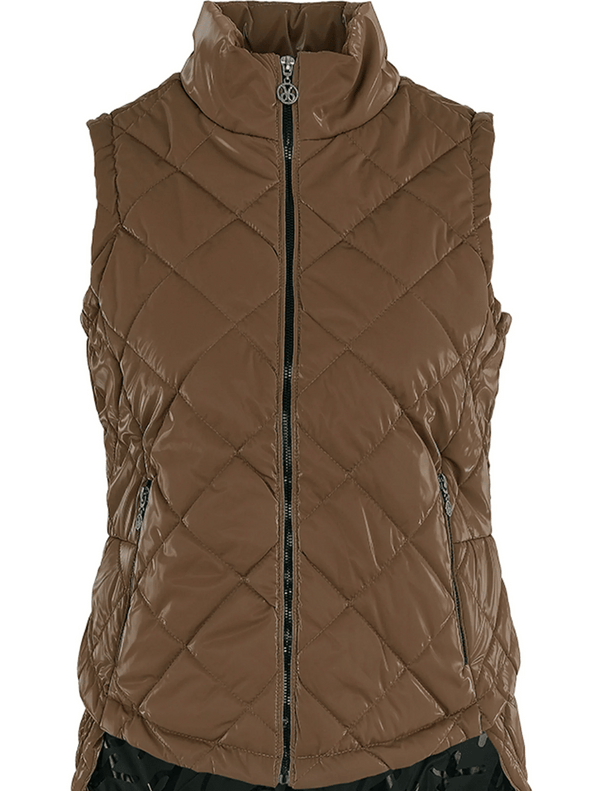 Gloss Padded Gilet  - Camel