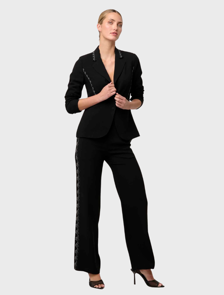 Elvira Viscose Stretch Crepe Blazer - Onyx