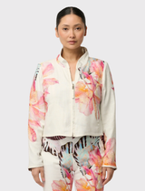 Delray Reversible Printed Linen Jacket - Nautilus Bloom / Iridescent Stripe