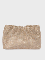 Jessie Crystal Mesh Pouch - Gold