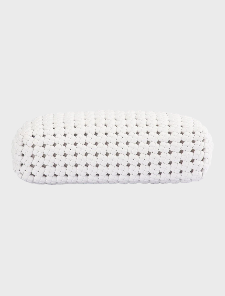 Everly Hand Woven Clutch - White
