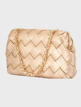 Quinn Woven Clutch - Gold