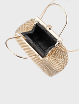 Mimi Ball Mesh Frame Bag - Gold