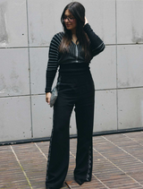 Elvira Viscose Stretch Crepe Pant - Onyx
