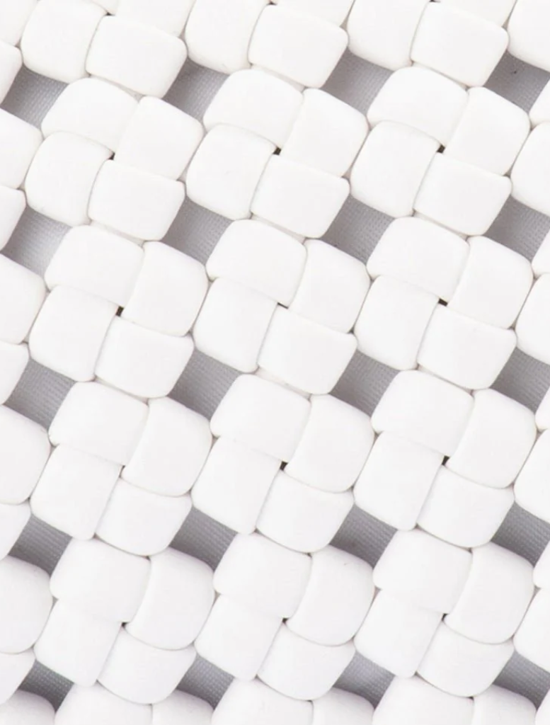 Everly Hand Woven Clutch - White