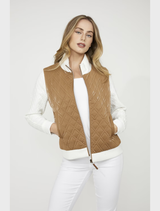 Quilted Casual Jacket  - White/Brown
