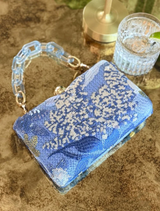 Greta Floral Clutch - Blue