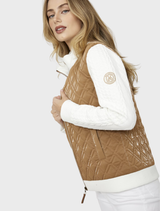 Quilted Casual Jacket  - White/Brown