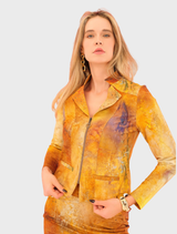 Knit Jacket Mother Earth - Yellow / Blue Multi