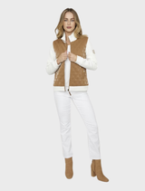 Quilted Casual Jacket  - White/Brown