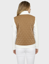 Quilted Casual Jacket  - White/Brown