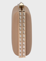 Sammi Crystal Frame Clutch - Natural