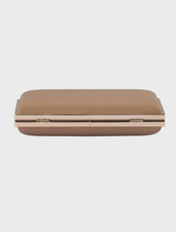 Sammi Crystal Frame Clutch - Natural