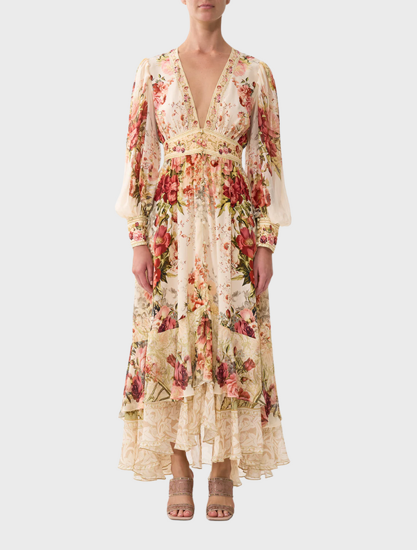 Long Button Front Dress - Meet Me At The Majestic