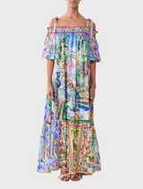 Long Off Shoulder Frill Dress With Straps - Spirit Of Santa Maria