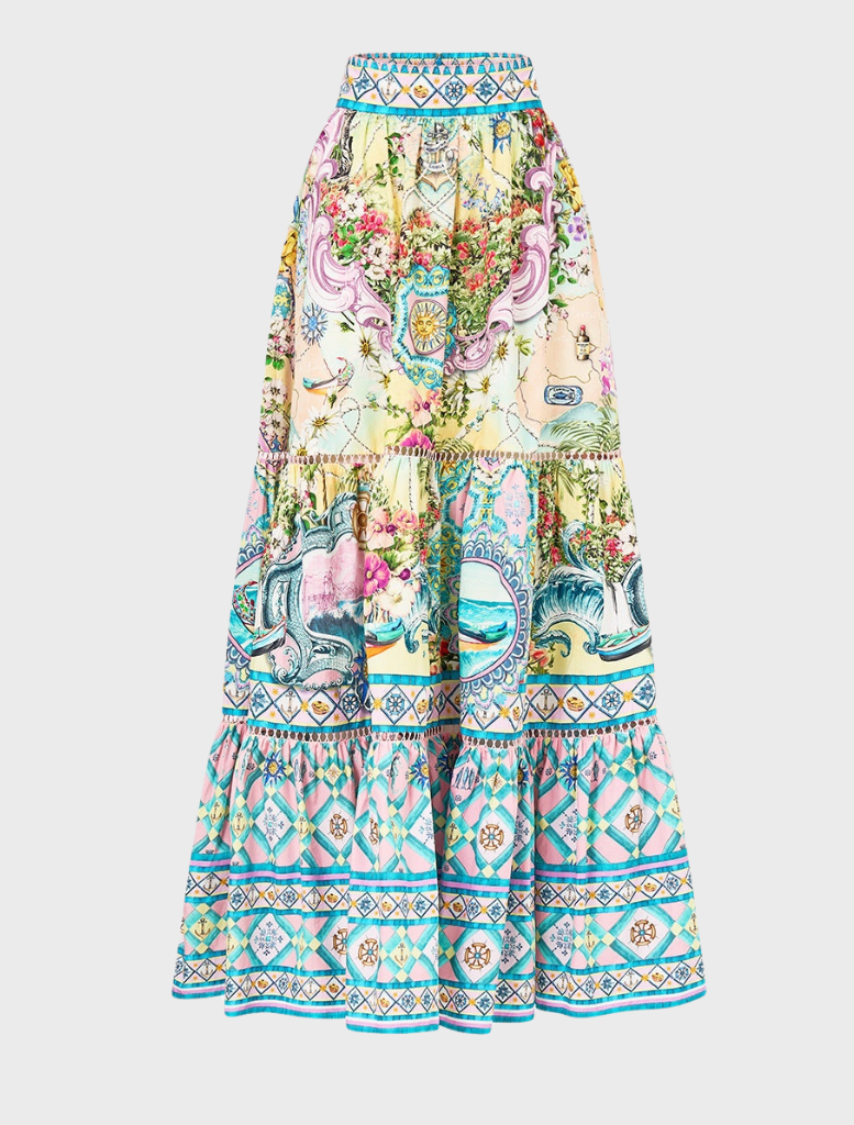 High-Waisted Tiered Skirt