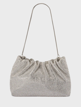 Jessie Crystal Mesh Pouch - Silver
