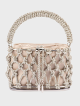 Amelia Crystal Cage Bag - Natural