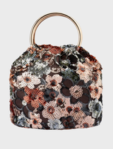 Alfie Floral Sequin Bag - Bronze