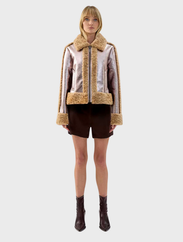 Pilote d'Avion Jacket - Silver & Taupe
