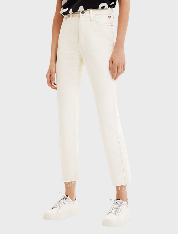 Javiera Cropped Jeans - Cream