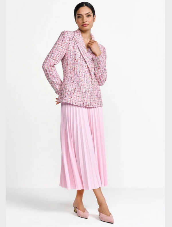 Pleated Skirt With Elastic Waistband - Spring Blush