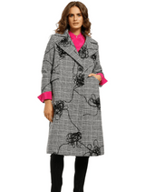 Button Up Coat - Pink Check