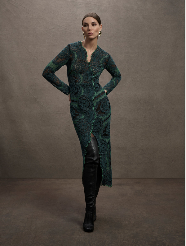Alexa V-Neck - Emerald-Black