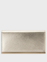 Maddie Metallic Embossed Foldover Clutch - Gold