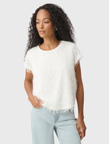 Novelty Fringe Top - Off White