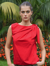 Top Knot Top -  Red