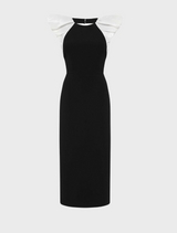 Eliza Puff Sleeve Midi Dress - Black
