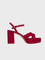 Sandal With a Braided Vamp - Cranberry