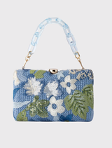Greta Floral Clutch - Blue