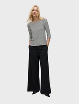 Relaxed Boat Neck - Black/Vanilla