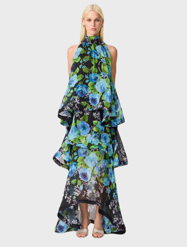 Briony Tiered Gown - BlackMulti