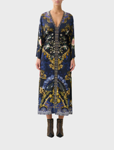Wide Sleeve Gathered Midi Dress - Notes From The Blue Room