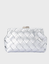 Quinn Woven Clutch - Silver