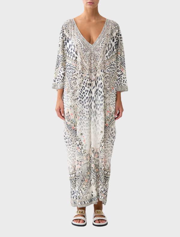 Jersey V Neck Batwing Kaftan - Marble Heaven