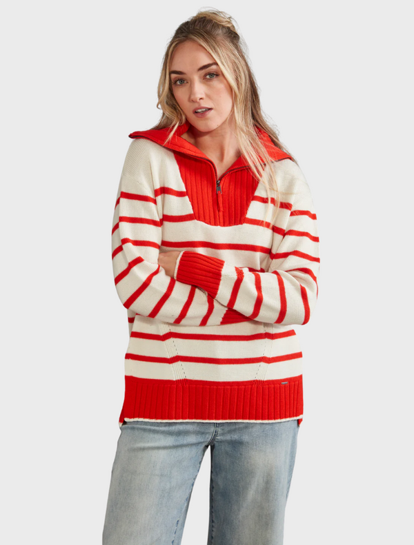 Nevada Sweater - Tangelo Stripe