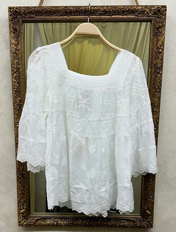 Odette Blouse Dixie Dream - White