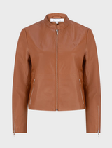 Hudson Leather Bomber Jacket - Husk