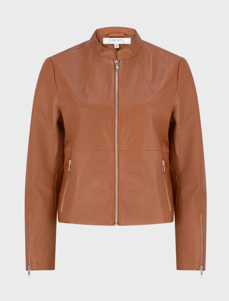 Hudson Leather Bomber Jacket - Husk