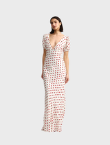 Florence Dress - Ruby Antique Dot
